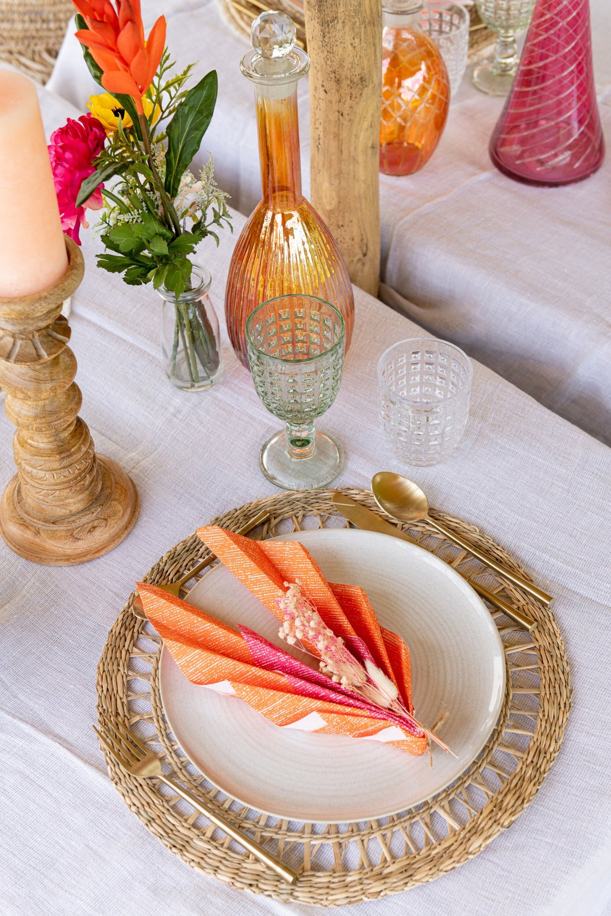 J-Line Rond Zeegras placemat - jute - naturel