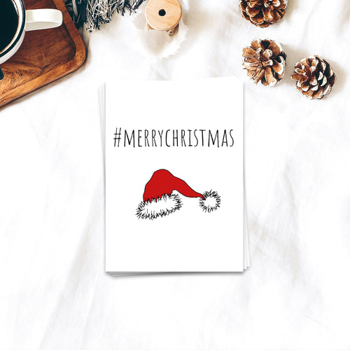 %23MERRYCHRISTMAS - Kerstkaart 10 set