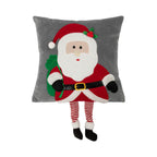 Kerstman kussen met benen grijs 40x40cm