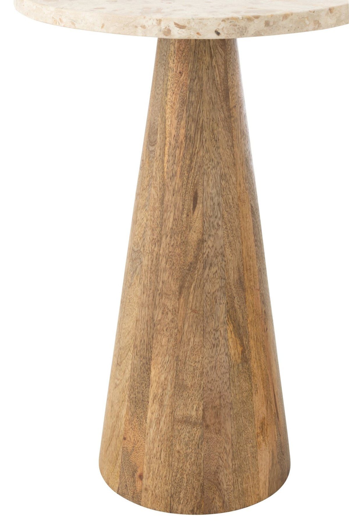 J-Line bijzettafel Rond Marmer - hout - beige/bruin - set van 2