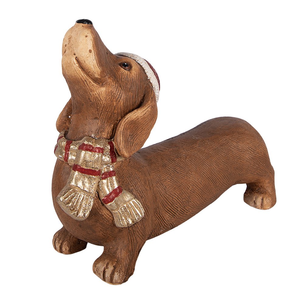 Decoratie Beeld Hond 37x11x27 cm Bruin Keramisch materiaal Teckel