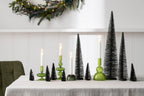 J-Line decoratie Kerstboom Glitter - kunststof - donkergroen - medium