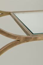 J-Line rek Ronde Hoeken - glas - goud/transparant