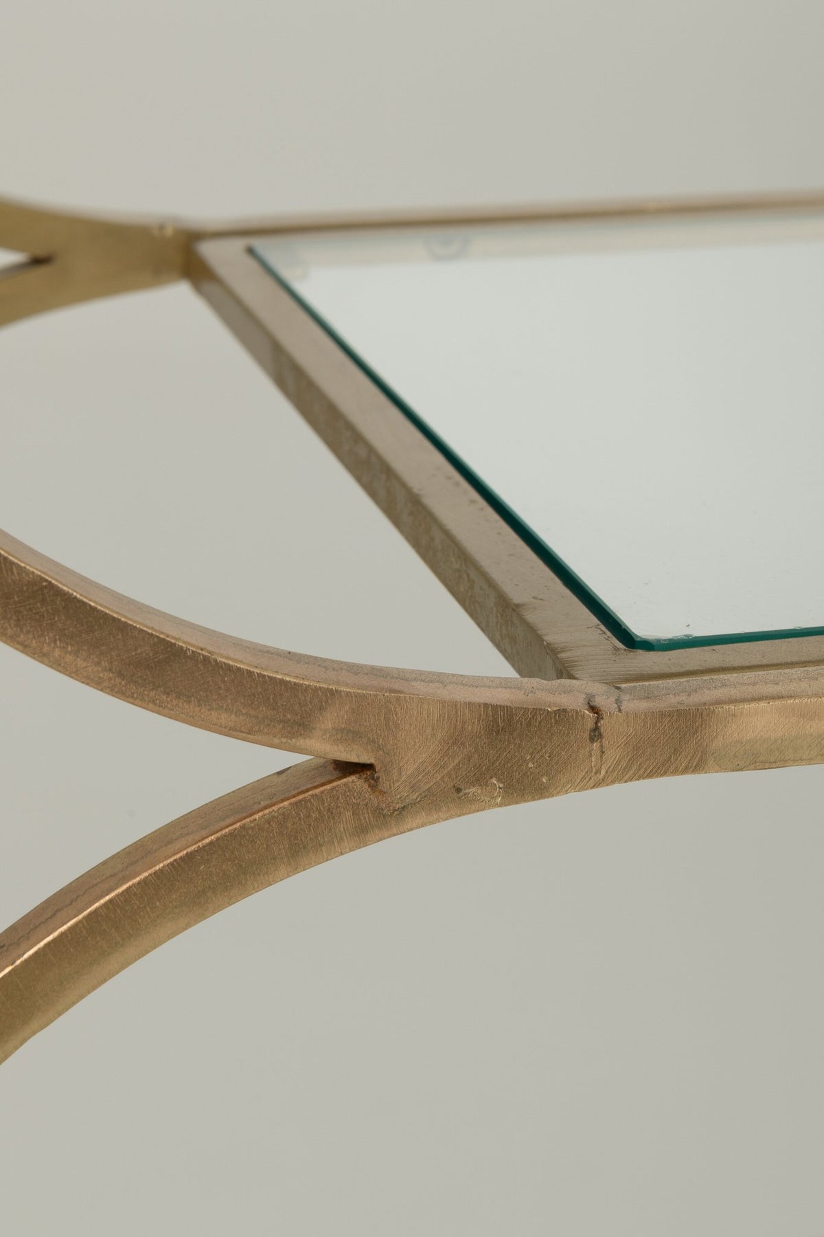 J-Line rek Ronde Hoeken - glas - goud/transparant