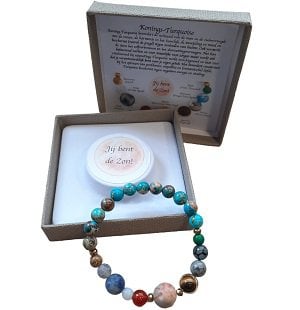 Dames armband Zonnestelsel met Koningsturquoise