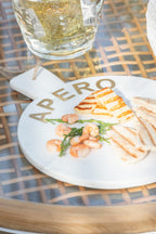 J-Line snijplank Rond Apero Marmer - steen - wit