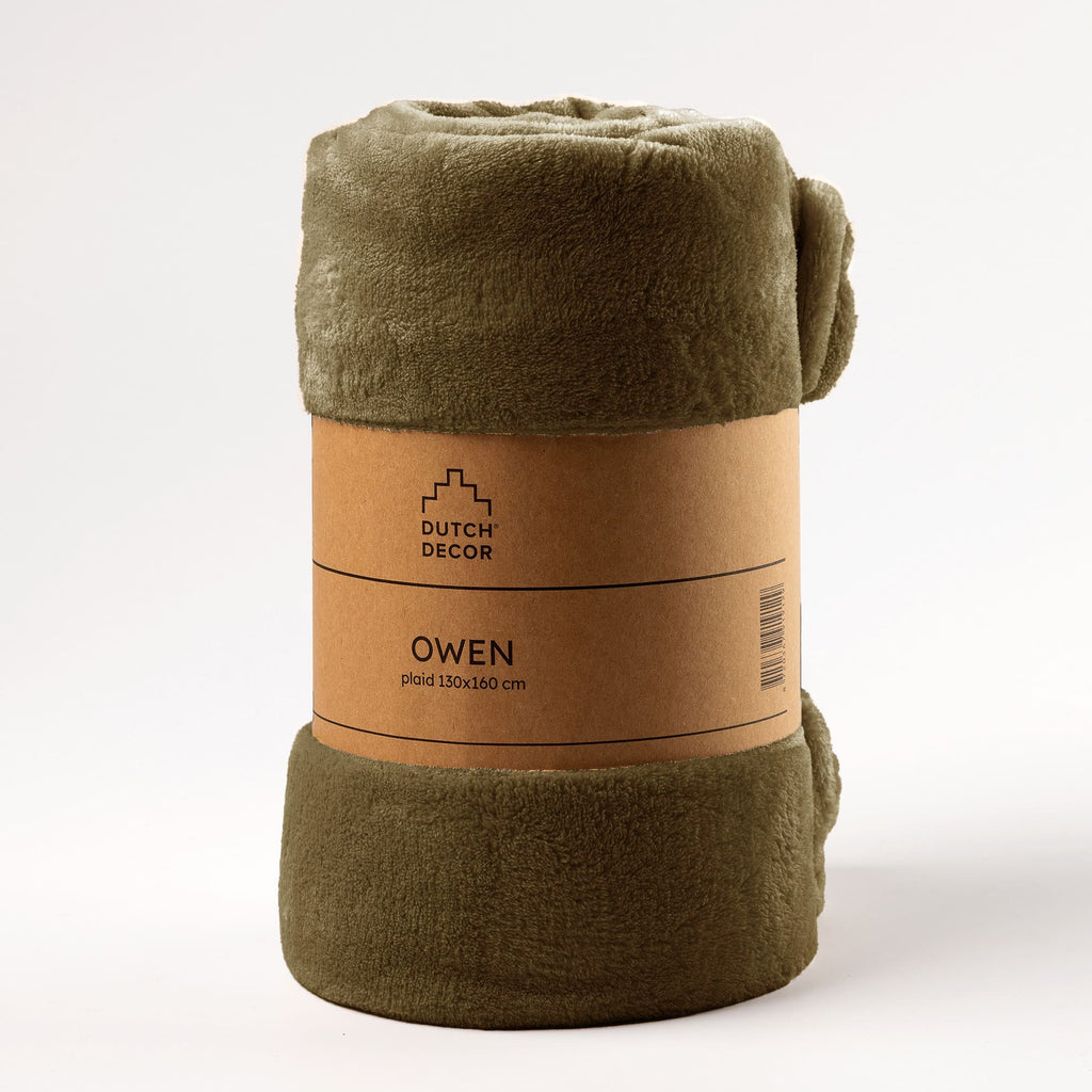 Nederlands decor Owen - Plaid 130x160 cm - Militaire Olive - Green