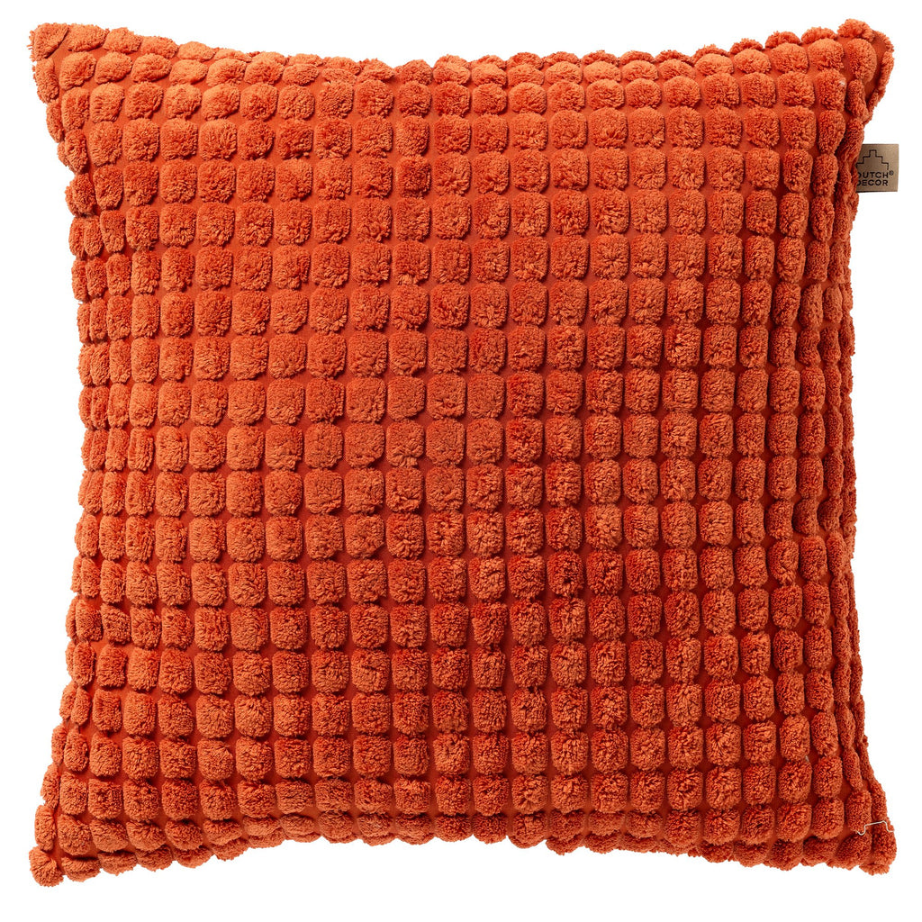 Dutch Decor Rome - Kussen 45x45 cm - Effen kleur - 3D textuur - Potters Clay - Oranje