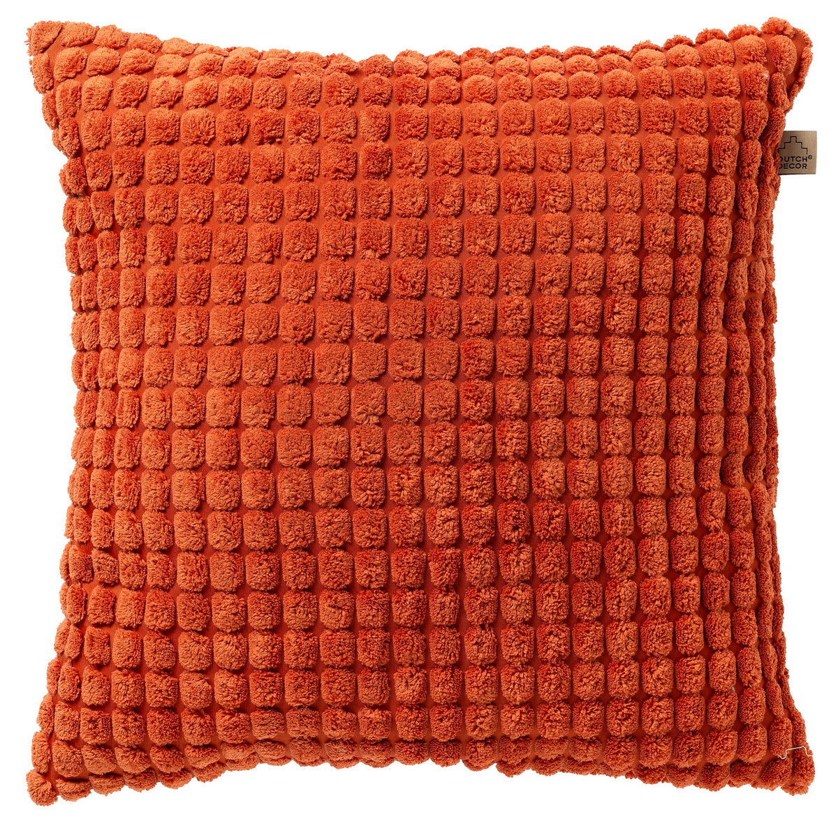 Dutch Decor Rome - Kussen 45x45 cm - Effen kleur - 3D textuur - Potters Clay - Oranje