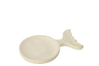 J-Line decoratie Plateau Vis Staart - hout - wit - S