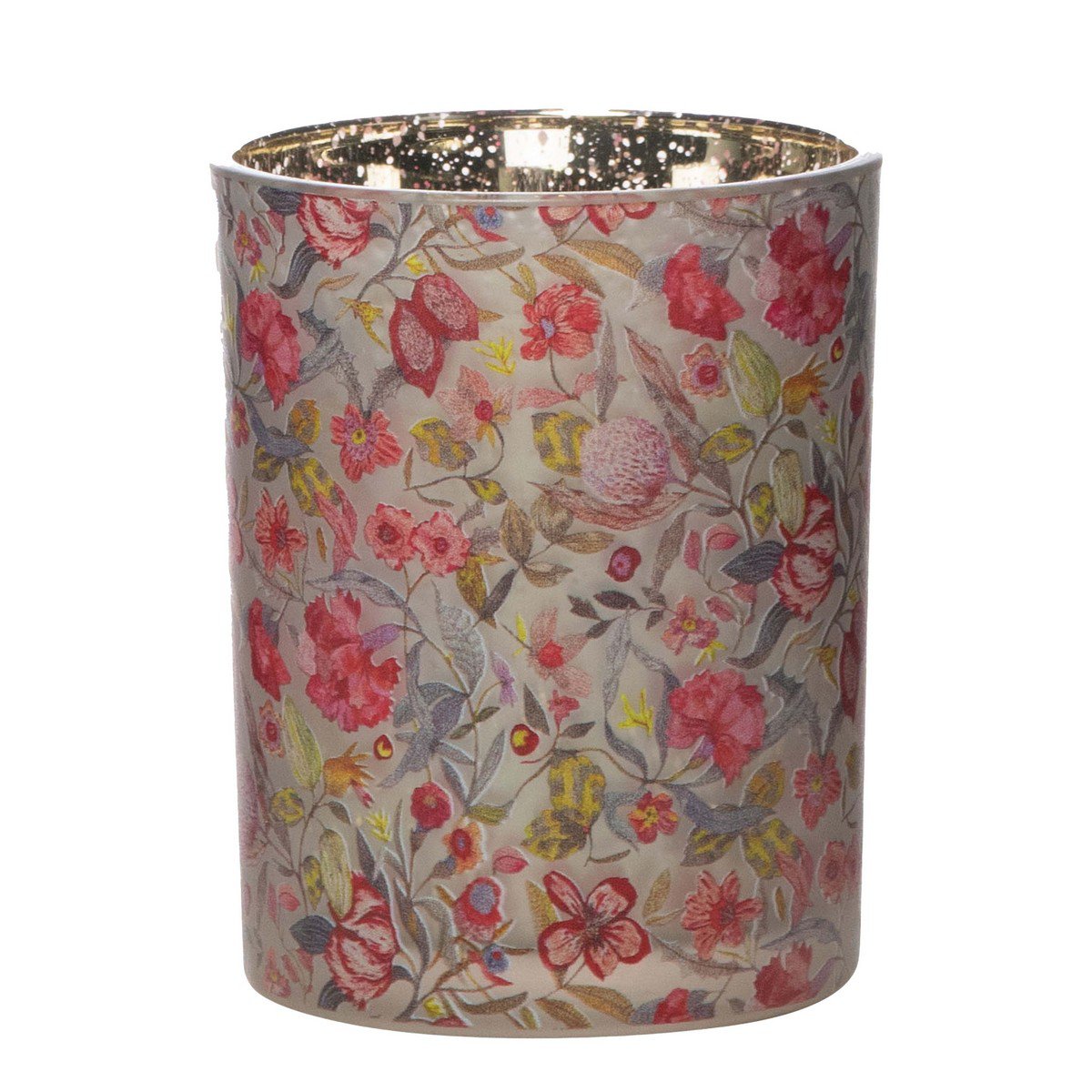 Theelichthouder Glas zara bloemen medium 12cm