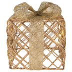 Kerstdecoratie met LED-verlichting Cadeau 25 / 20 / 15 cm Goudkleurig Metaal