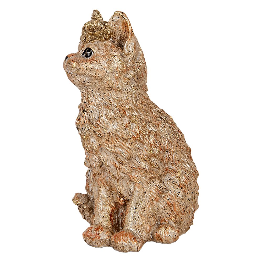 Decoratie Beeld Kat 16x14x25 cm Beige Kunststof