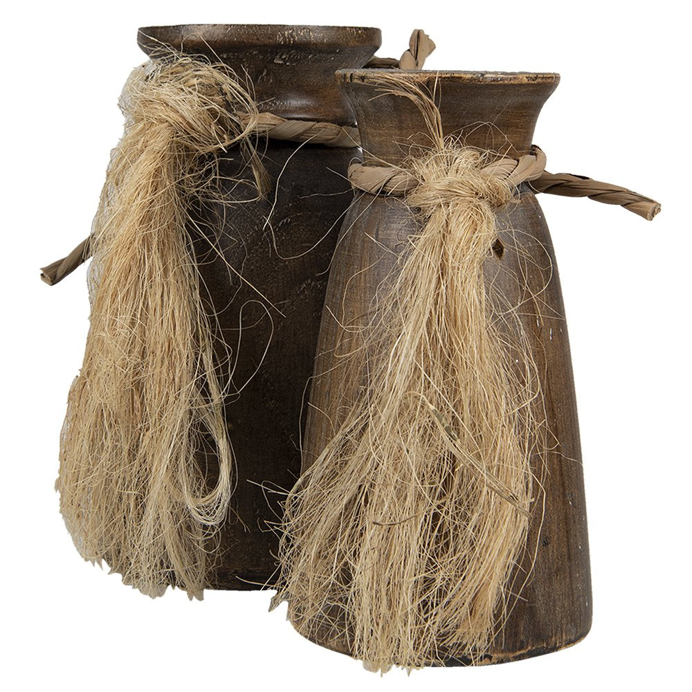 Decoratieve pot (2) Ø 15x25 / Ø 13x23 cm