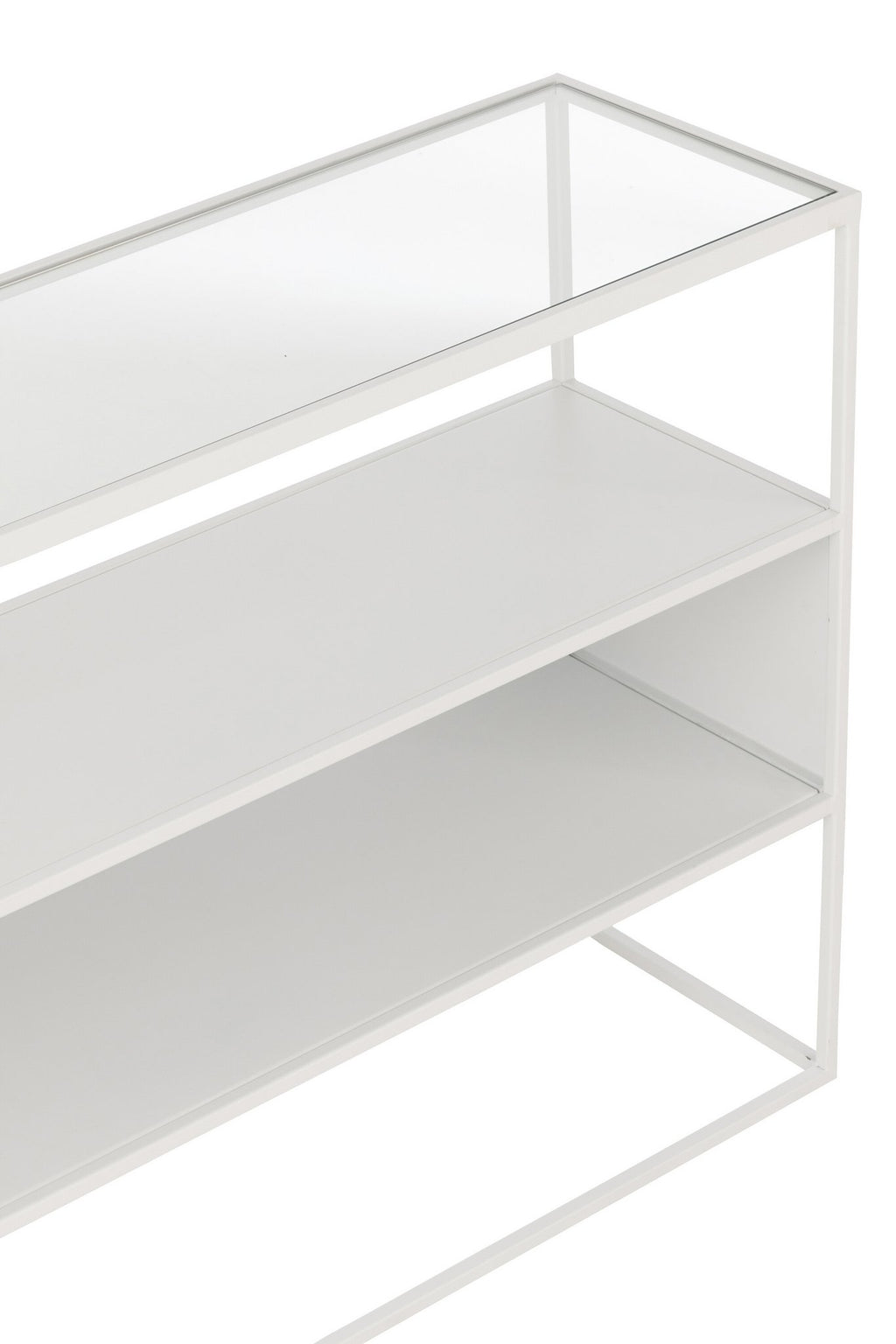 J-Line console Vierkant - metaal/glas - wit