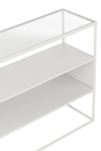 J-Line console Vierkant - metaal/glas - wit
