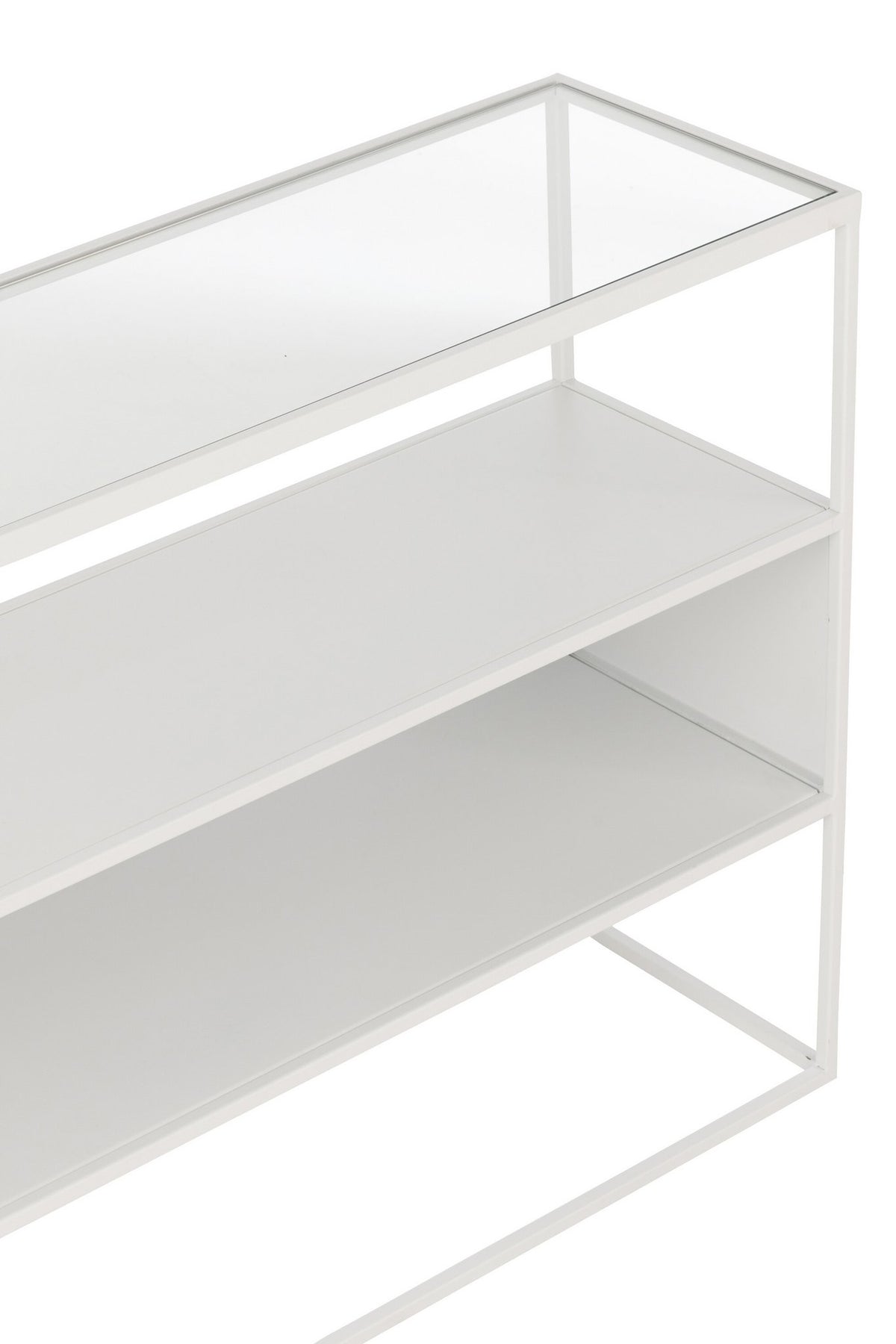 J-Line console Vierkant - metaal/glas - wit