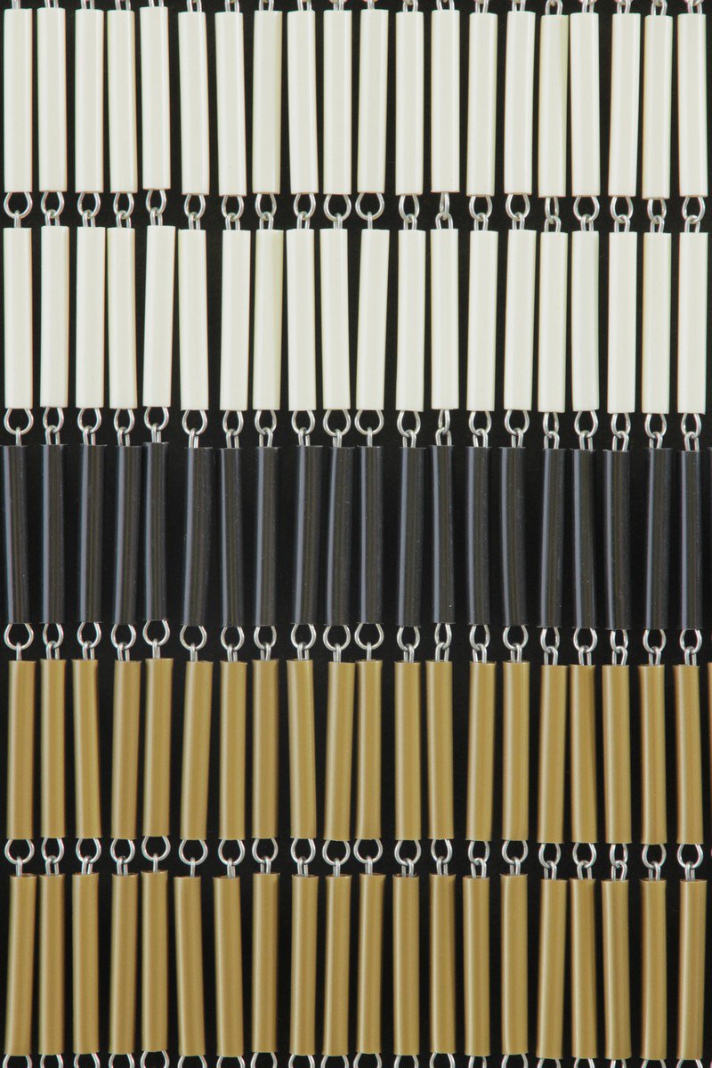 Vliegengordijn rits creme- goud - zwart 90x210 cm