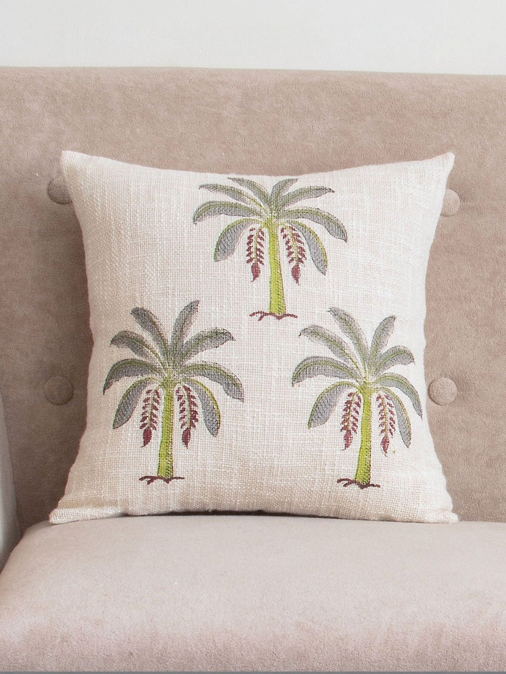 Set van 2 - Grijze en groene vierkante kussenhoezen – Decoratief textiel – Duurzaam katoen