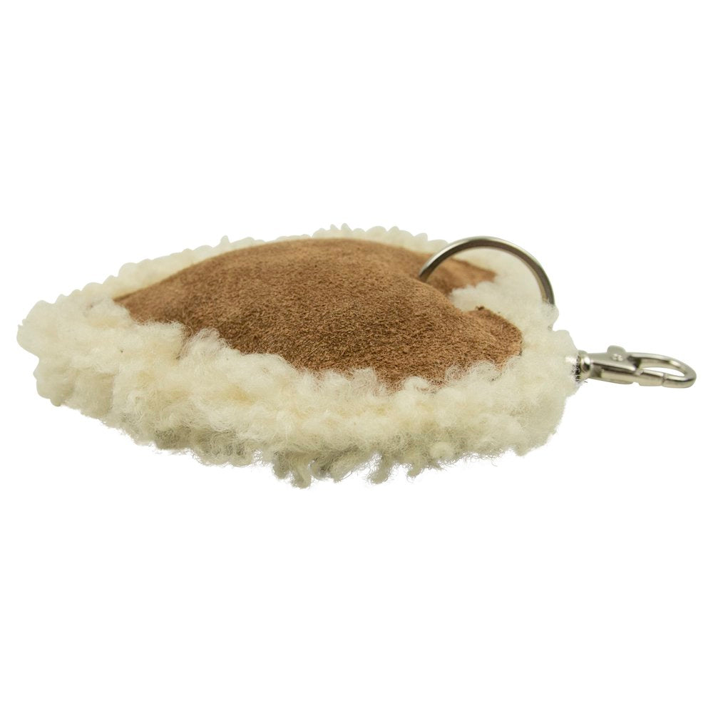 Schaap wit sleutelhanger hart leer 10cm