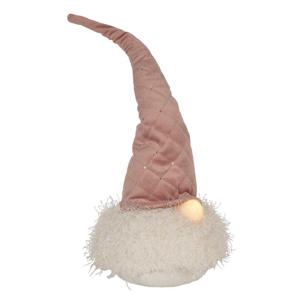 Kerstdecoratie met LED-verlichting Kabouter 44 cm Roze Synthetisch Kerstfiguren