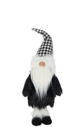 J-Line figuur Kerstman Pied-De-Poule - polyresin - wit/zwart