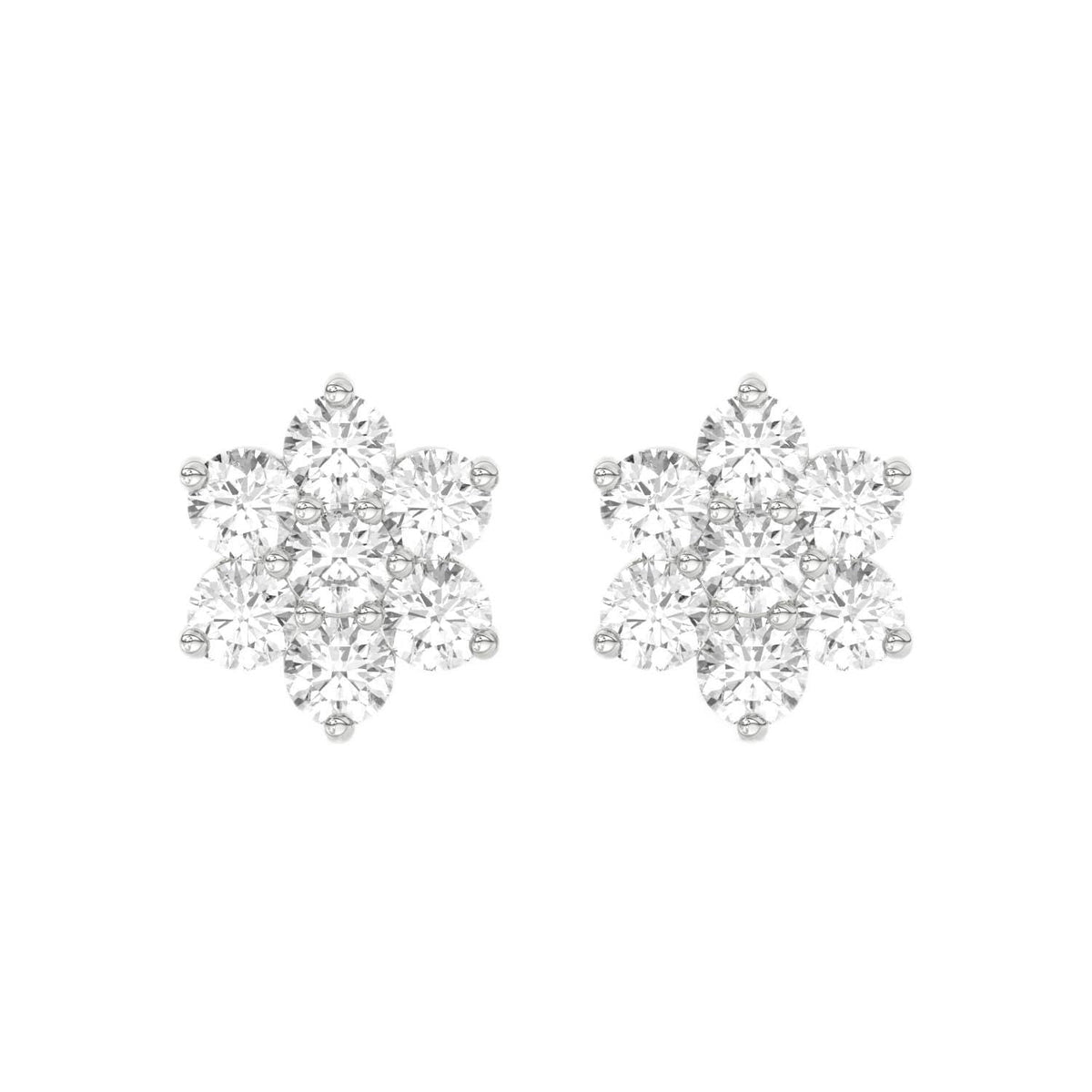 Oorknopjes | Bloemen fijn sterling zilver verguld | Rhodium
