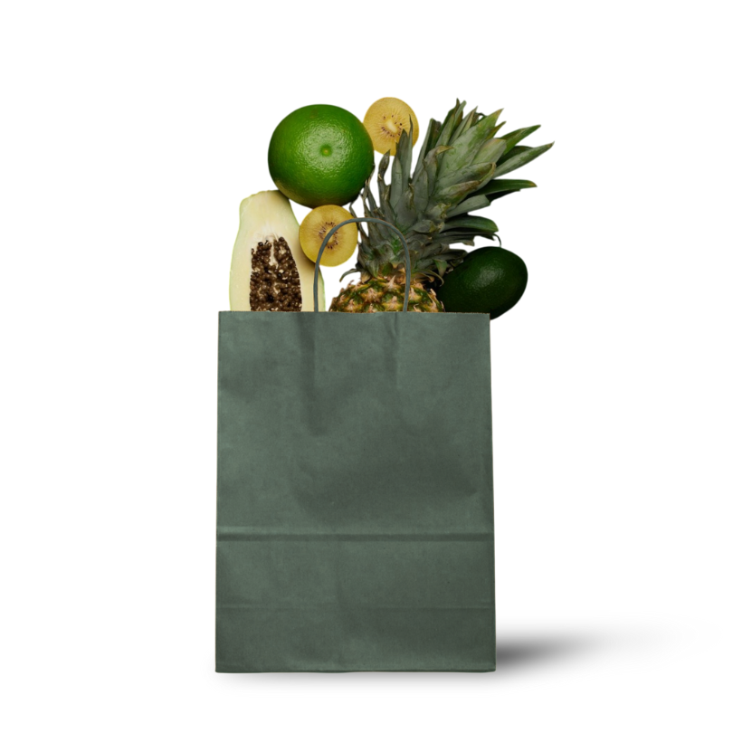 Papieren tas S– Leger groen (100 stuks)