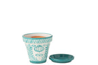 J-Line bloempot Granada - keramiek - aqua - medium - Ø 27 cm