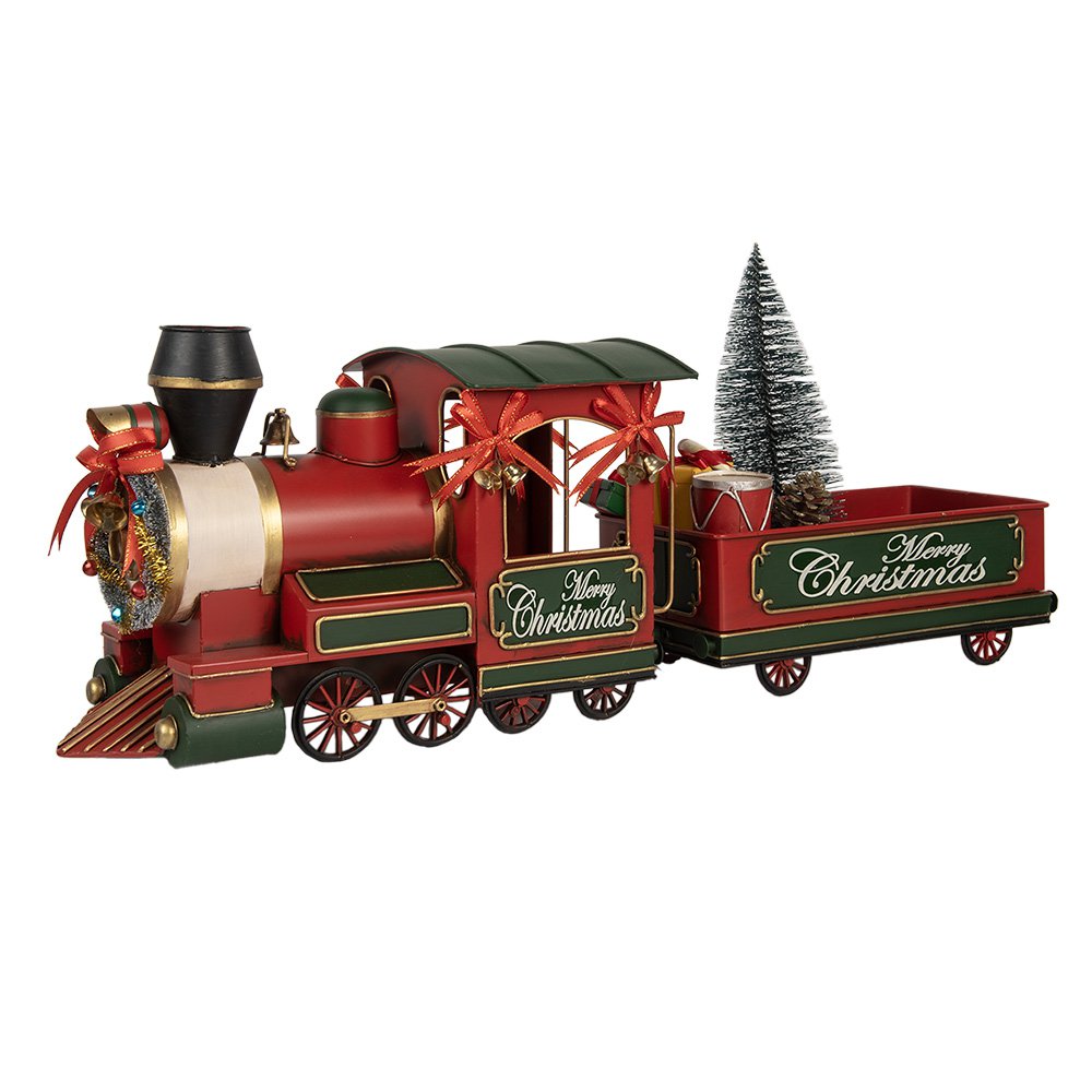 Kerstdecoratie Beeld Trein 31x15x25 cm Rood Metaal