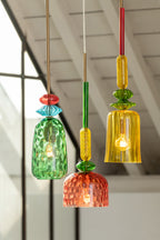 J-Line Plafondlamp Fiona Glas Mix