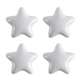 Deurknop Set van 4 Ster Ø 4 cm Wit Keramiek Meubelknop
