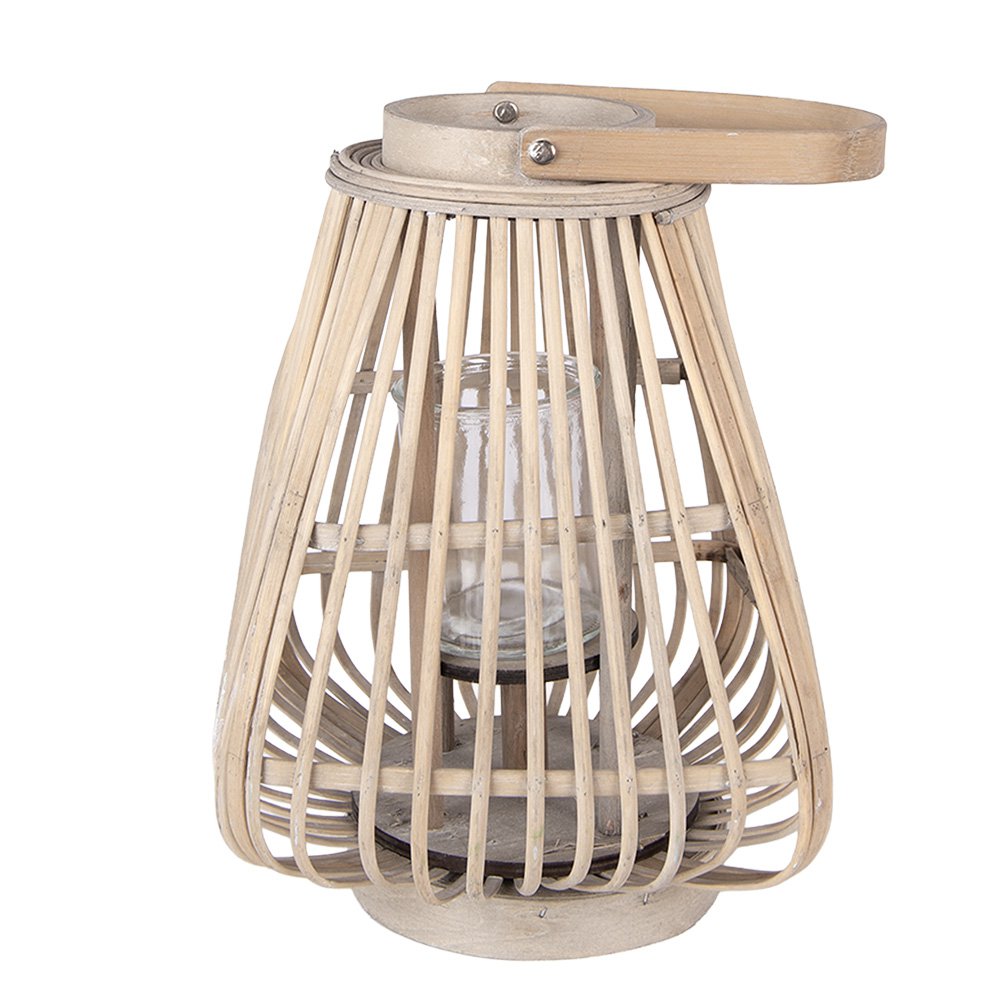Windlicht 23x23x30 cm Beige Rotan