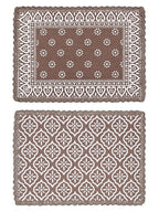 Placemats – Jute & Katoen Gehaakt Antislip – Rond 38cm, Set van 4