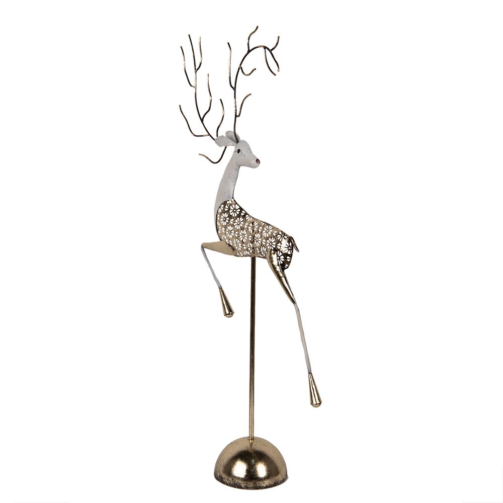Decoratie Beeld Hert 36x12x72 cm Goudkleurig Metaal