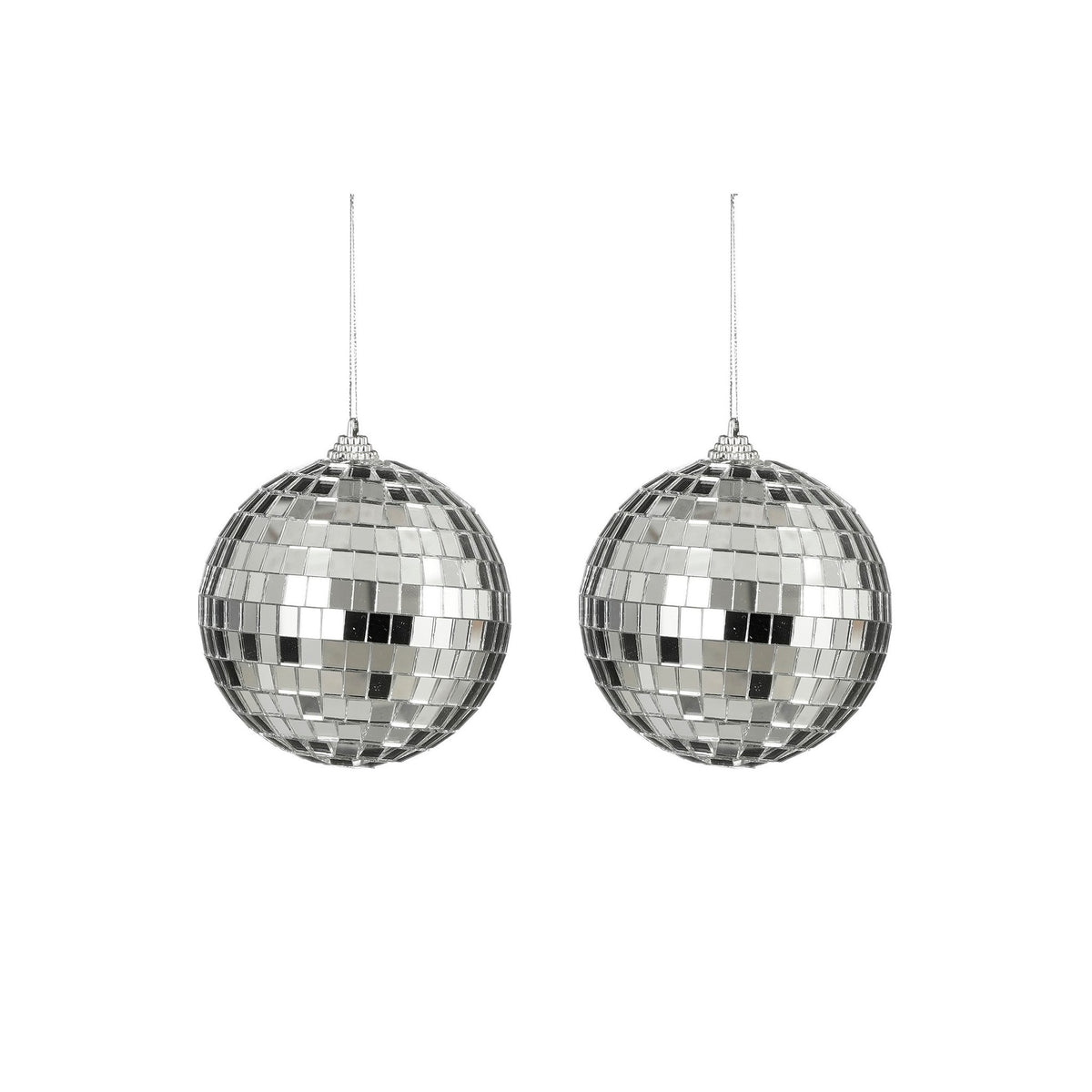 Spiegel bal zilver 2 stuks