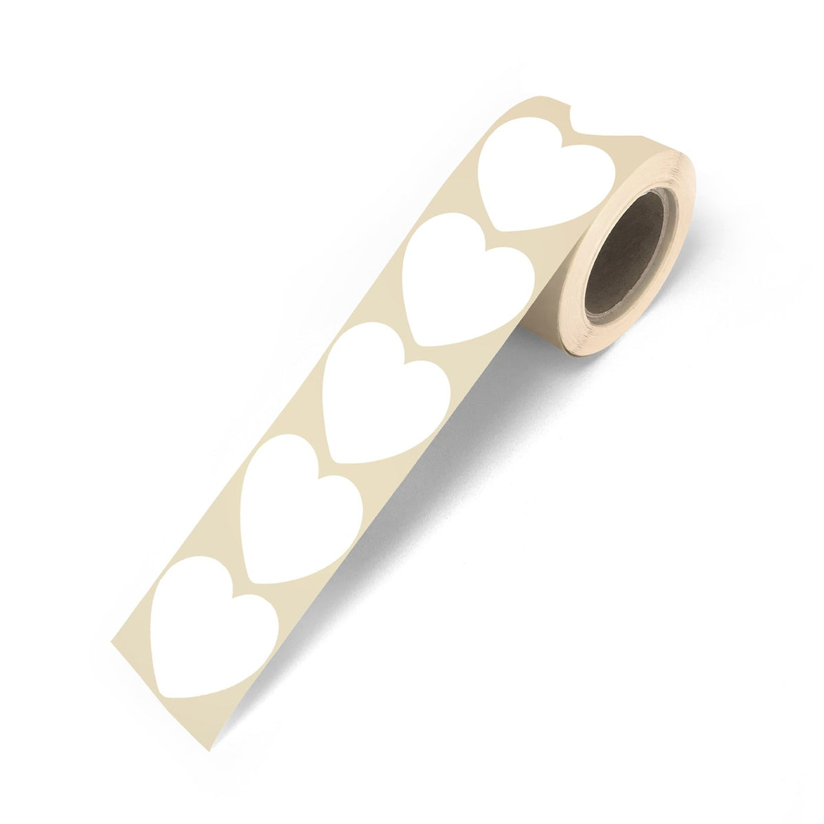 White hearts - Cadeaustickers op rol - 500 stuks