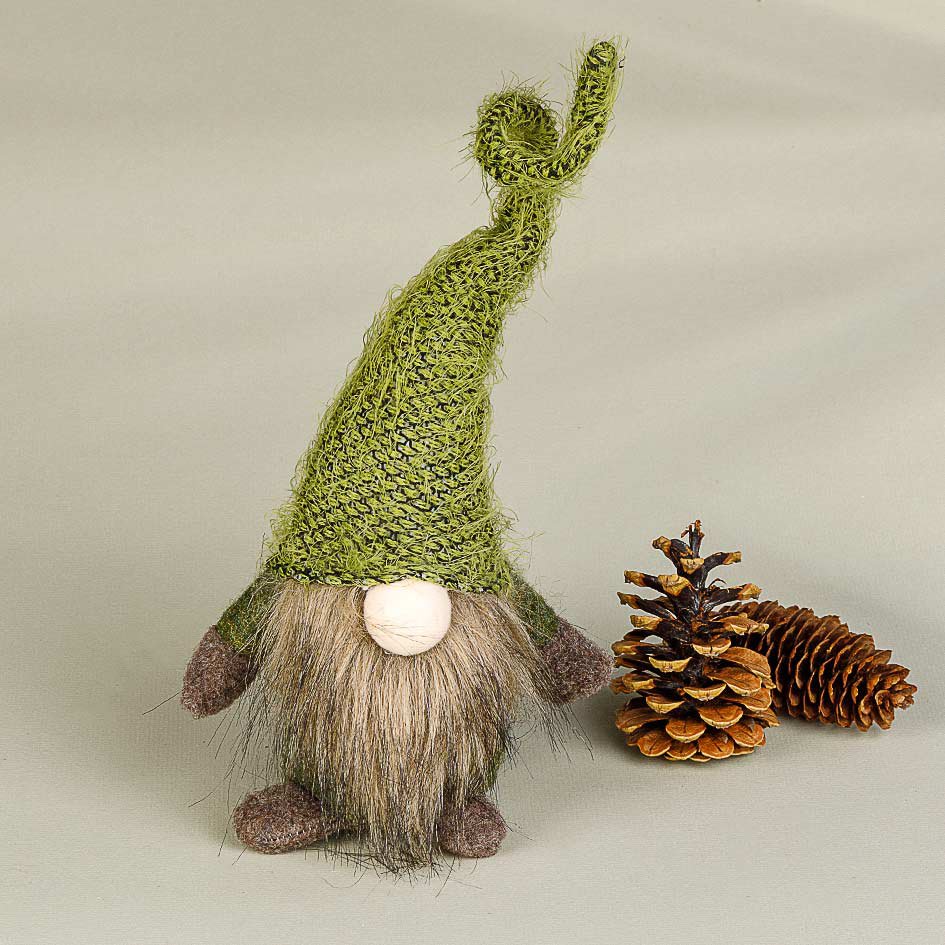 Stoffen kabouter 39cm groen