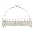 Decoratie Mand Set van 2 39x20x30/ 30x15x22 cm Wit Metaal