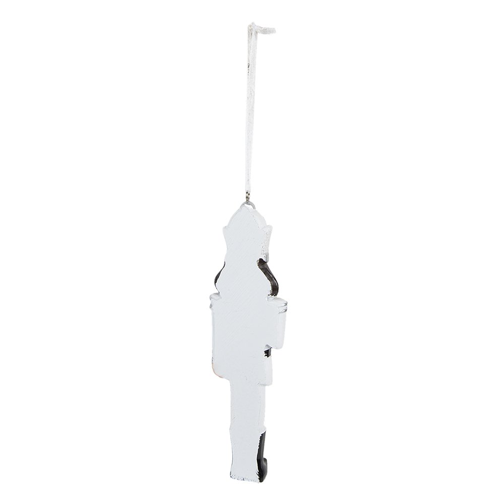 Kersthanger Notenkraker 15 cm Wit Kunststof Kerstbal