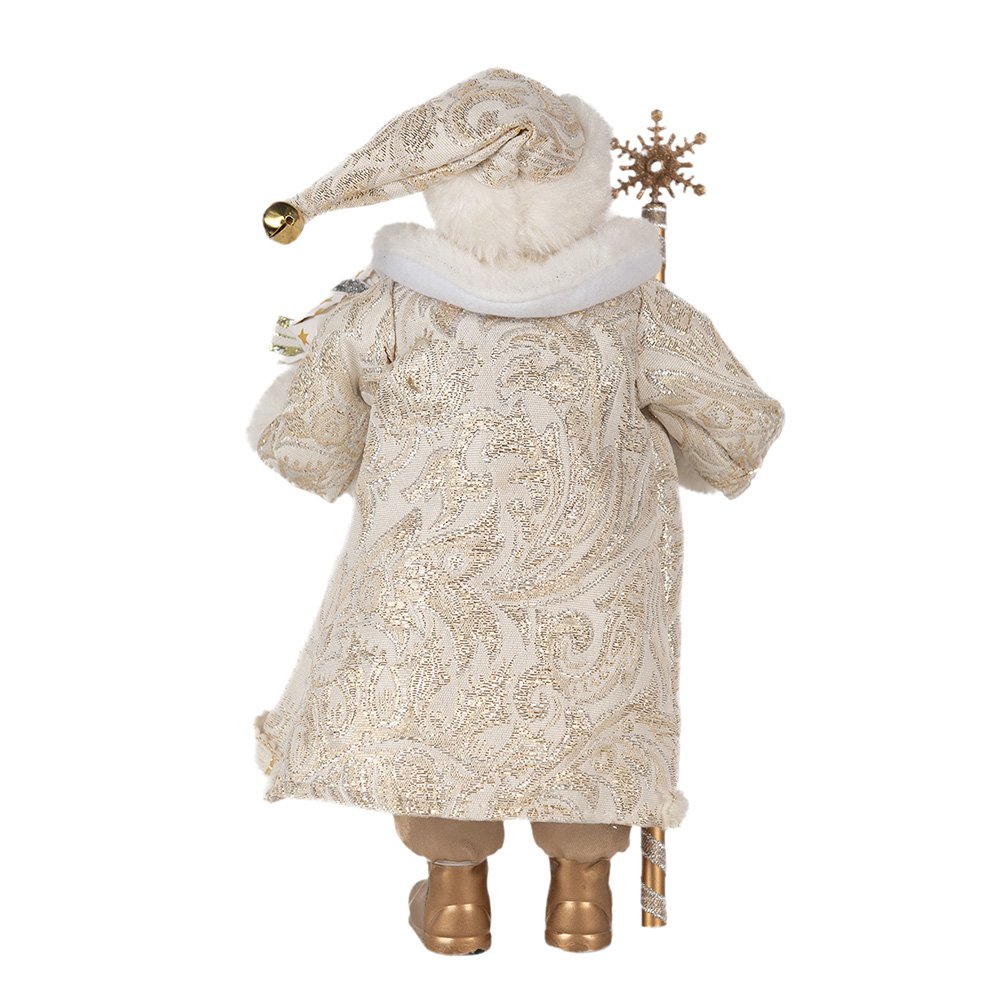 Kerstdecoratie Beeld Kerstman 27 cm Goudkleurig Wit Kunststof
