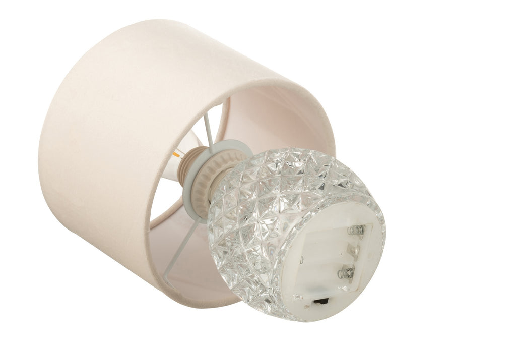 J-Line tafellamp - glas - transparant - LED lichtjes