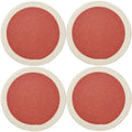 Eetplacemats – Katoenen geribbeld hittebestendig – 32 cm ronde set van 4