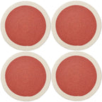 Eetplacemats – Katoenen geribbeld hittebestendig – 32 cm ronde set van 4