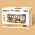 DIY Miniature Scene 3D Bloemenwinkel met LED- verlichting- MDF