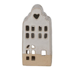 Theelichthouder Huis 7x6x14 cm Beige Keramiek Waxinelichthouder