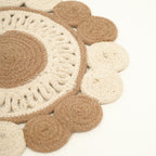 Beige katoenen gevlochten placemat – handgemaakte eetmat