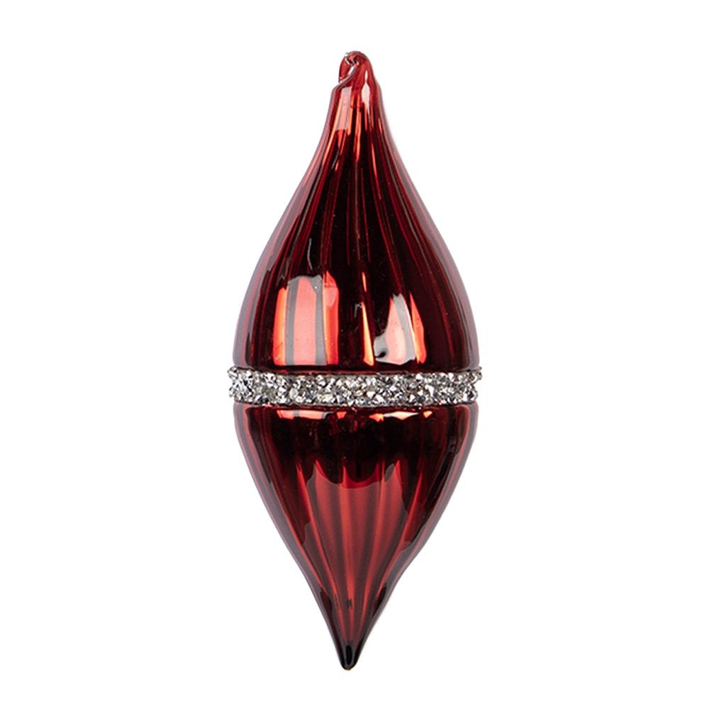 Kerstbal Ø 8x18 cm Rood Glas