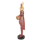 Decoratie Beeld Konijn 48 cm Beige Rood Kunststof