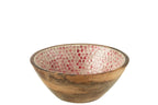 J-Line Kom Hart Mozaiek Mango Hout Roze Medium
